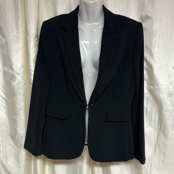 Tahari Black Pinstripe Blazer pants set - Picture 2 of 13